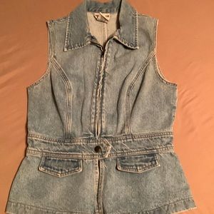 Form fitted denim vest/top